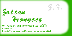 zoltan hronyecz business card